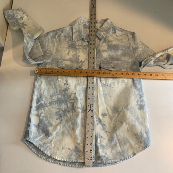 Levis Shirt Womens S Small Breeze White Pearl Snap Buttons Long Sleeves Western - Picture 7 of 12